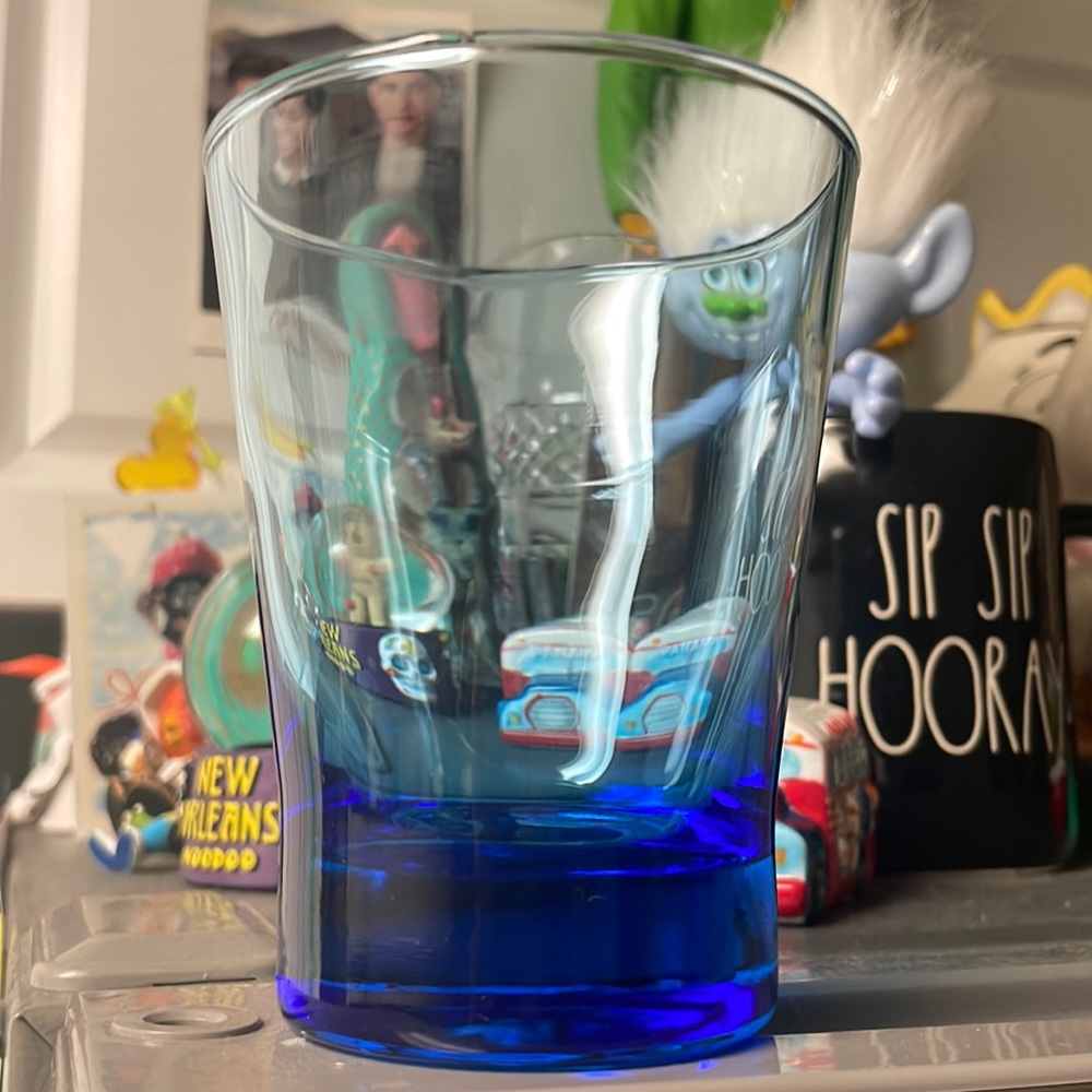 Cobalt blue cocktail glasses.